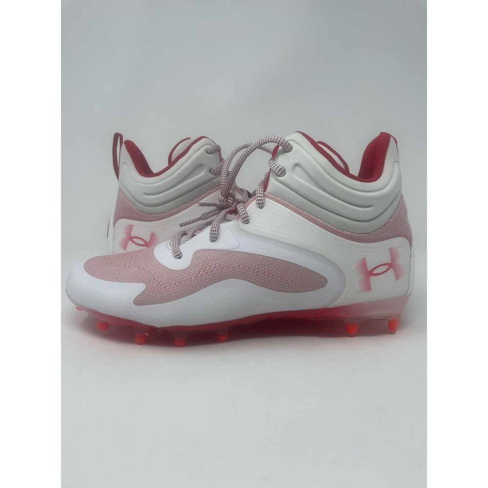 Under Armour Command MC Mid Lacrosse Cleats 3025639-101 White Red Mens Size‎ 11